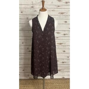 Urban Outfitters Kimchi Blue brown/blue sleeveless button-up swing dress Size M